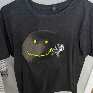 Noize Black Tee with Yellow Smiley Graphic